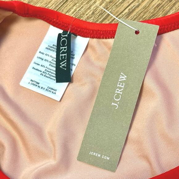J. Crew Heritage Scoop Neck Bikini Top in Red Size 3X - Picture 8 of 9